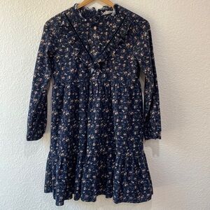 Renoma Paris Floral Long Sleeve Lined Tiered Girls Dress 12/13 Years